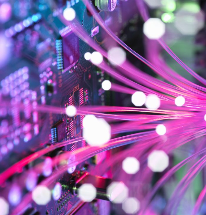 Cyber attack with fibre optics shooting past electronics of broadband hub